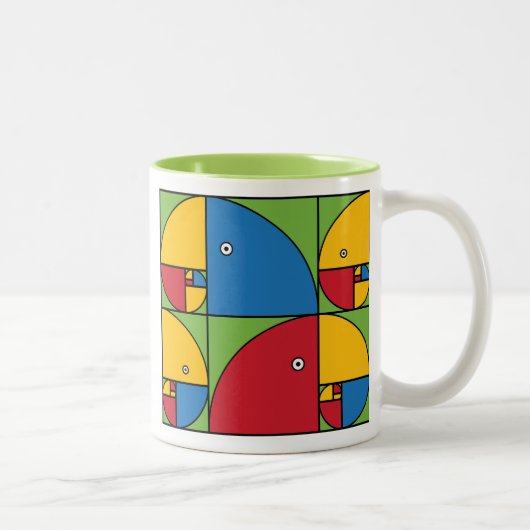 Fibonacci Parrots Tweekleurige Koffiemok (Rechts)