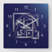 Fibonacci puzzle vierkante klok (Voorkant)