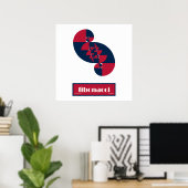 Fibonacci Red White en Blue II Huge Poster (Thuiskantoor)