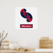 Fibonacci Red White en Blue II Huge Poster (Keuken)