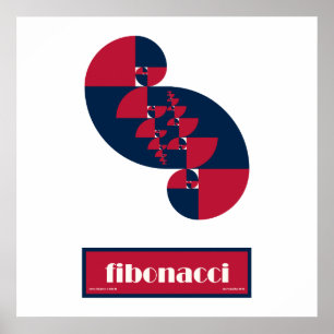 Fibonacci Red White en Blue II Huge Poster