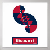 Fibonacci Red White en Blue II Large Poster (Voorkant)