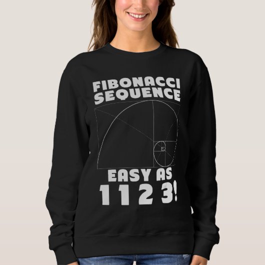 Fibonacci-reeks eenvoudig als 1 1 2 4 Gulden Snede Trui (Voorkant)