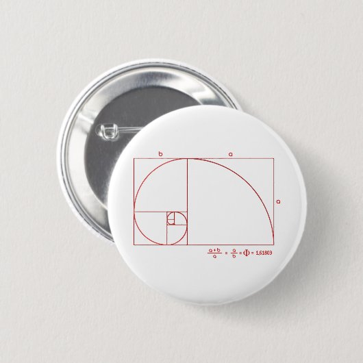 Fibonacci Ronde Button 5,7 Cm (Voorkant /achterkant)