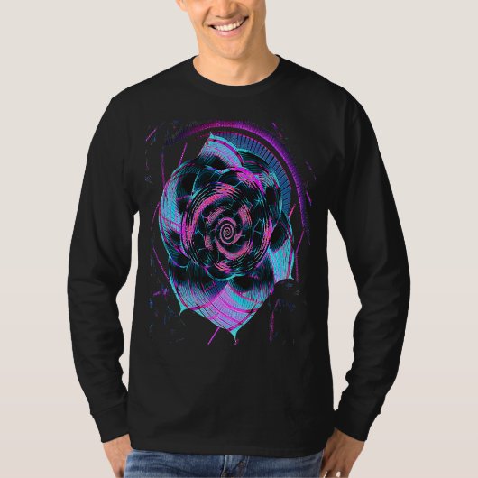 Fibonacci Sequence Flower Vaporwave Aesthetics T-shirt (Voorkant)