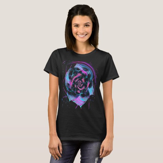 Fibonacci Sequence Flower Vaporwave Aesthetics T-shirt (Voorkant volledig)