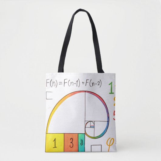 Fibonacci Sequence & Golden Ratio Wiskunde Canvas  Tote Bag (Voorkant)