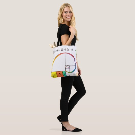 Fibonacci Sequence & Golden Ratio Wiskunde Canvas  Tote Bag (Op model)