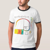 Fibonacci Sequence & Golden Ratio Wiskunde T-shirt (Voorkant)