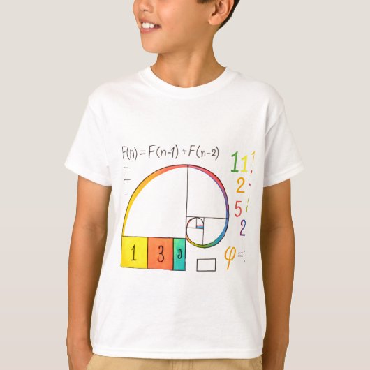 Fibonacci Sequence & Golden Ratio Wiskunde T-shirt (Voorkant)