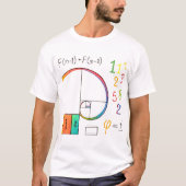 Fibonacci Sequence & Golden Ratio Wiskunde T-shirt (Voorkant)