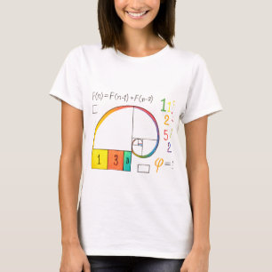 Fibonacci Sequence & Golden Ratio Wiskunde T-shirt