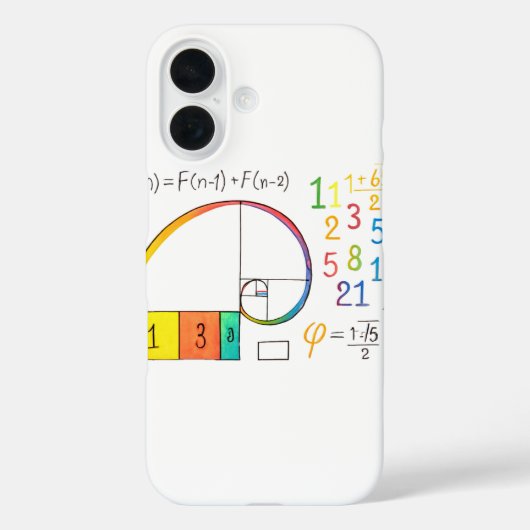 Fibonacci Sequence Spiral iPhone Case (Achterkant)