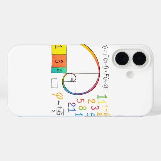 Fibonacci Sequence Spiral iPhone Case (Achterkant (horizontaal))