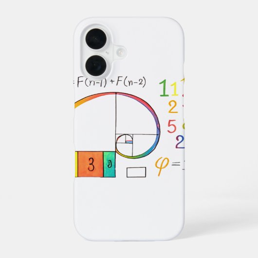Fibonacci Sequence Spiral iPhone Case 16 Hoesje (Achterkant)