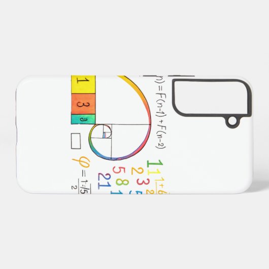 Fibonacci Sequence Spiral Samsung Hoesje Samsung Galaxy Hoesje (Achterkant horizontaal)