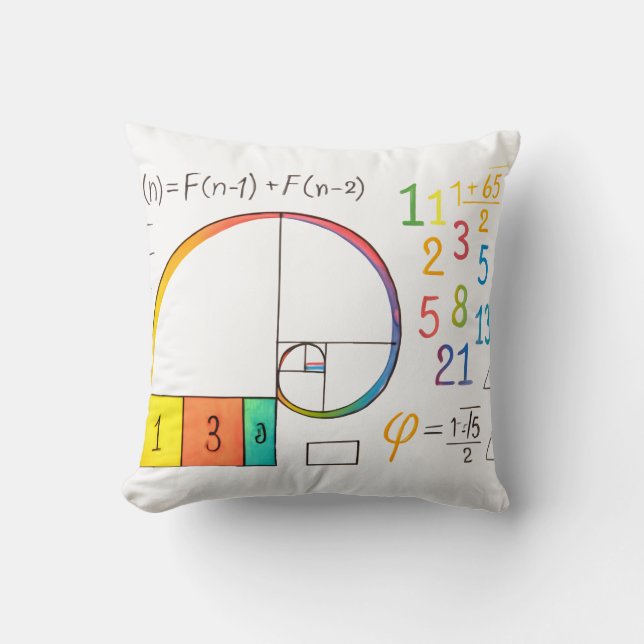 Fibonacci Sequence Wiskunde Pillow Kussen (Voorkant)