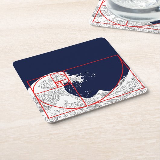 Fibonacci sequentie en de Grote Golf Kartonnen Onderzetters (Schuin)