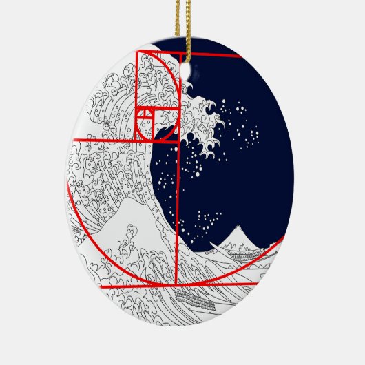 Fibonacci sequentie en de Grote Golf Keramisch Ornament (Rechts)