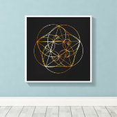 Fibonacci Spiral- De heilige geometrie Canvas Afdruk (Insitu (Houten vloer))