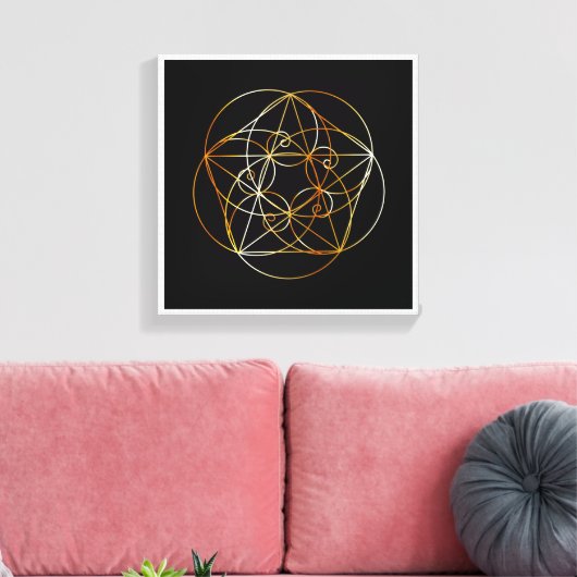 Fibonacci Spiral- De heilige geometrie Canvas Afdruk (Insitu (Woonkamer))