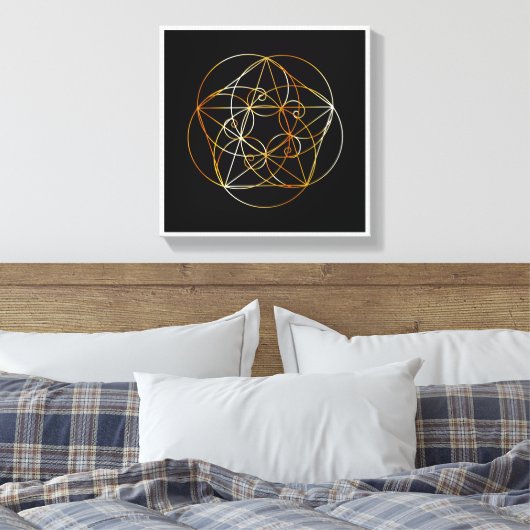 Fibonacci Spiral- De heilige geometrie Canvas Afdruk (Insitu (Slaapkamer))