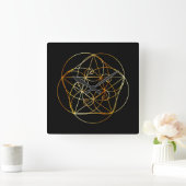 Fibonacci Spiral- De heilige geometrie Vierkante Klok (Huis)