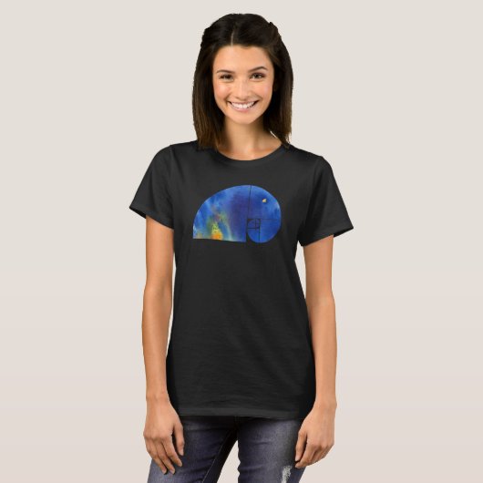 Fibonacci Spiral Elephant Golden Ratio grungy T-shirt (Voorkant volledig)