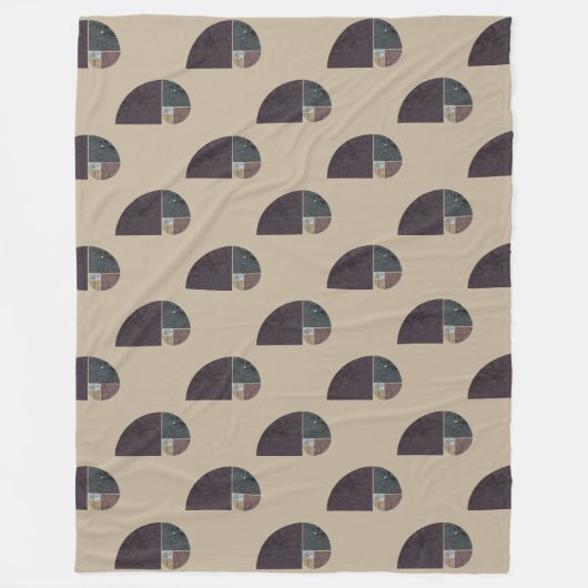 Fibonacci Spiral Elephant - Gouden Ratio 2 Fleece Deken (Voorkant)