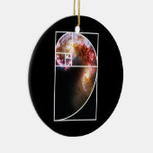 Fibonacci Spiral Galaxy Keramisch Ornament (Rechts)