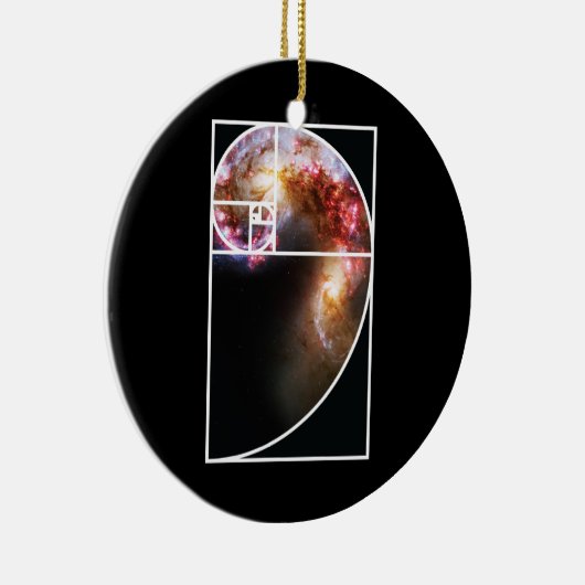 Fibonacci Spiral Galaxy Keramisch Ornament (Rechts)