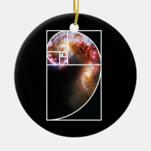 Fibonacci Spiral Galaxy Keramisch Ornament