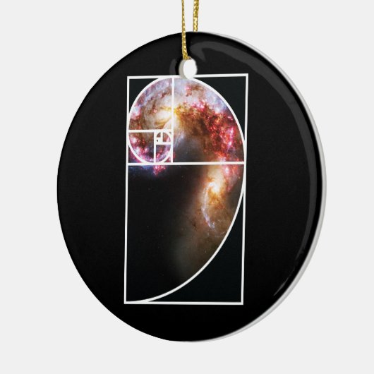 Fibonacci Spiral Galaxy Keramisch Ornament (Links)