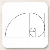 Fibonacci Spiral Golden Ratio Bier Onderzetter (Voorkant)