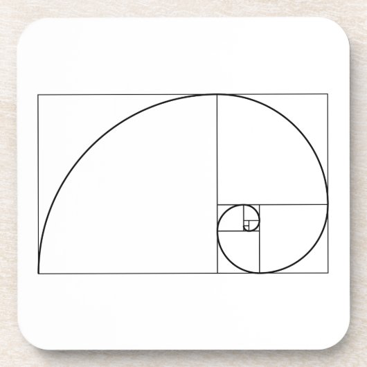 Fibonacci Spiral Golden Ratio Bier Onderzetter (Voorkant)