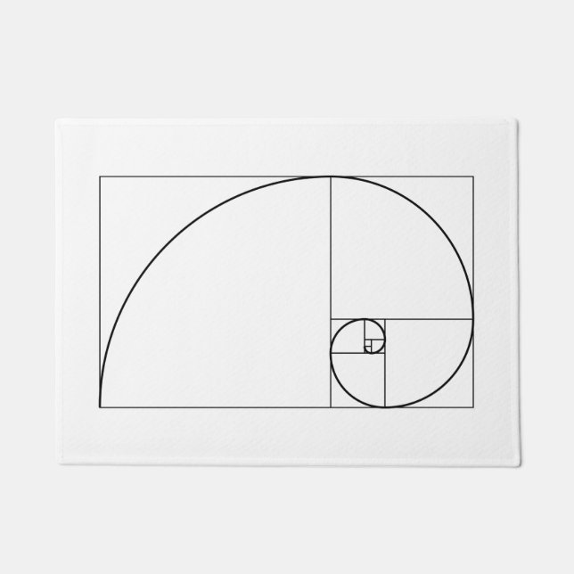Fibonacci Spiral Golden Ratio Deurmat (Voorkant)