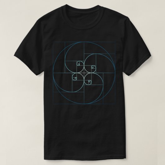 Fibonacci Spiral Golden Ratio Geometry Architectur T-shirt (Design voorkant)