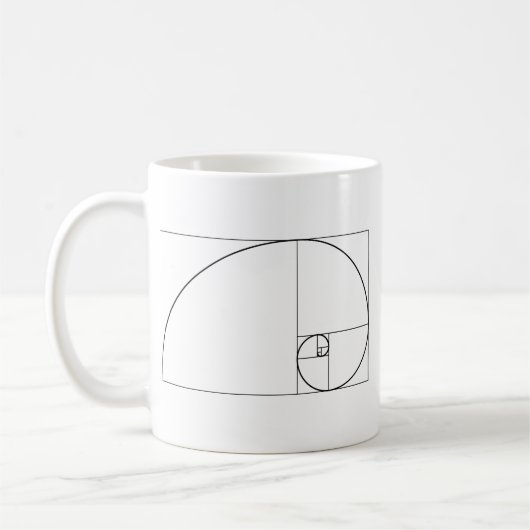 Fibonacci Spiral Golden Ratio Koffiemok (Links)