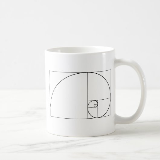 Fibonacci Spiral Golden Ratio Koffiemok (Rechts)