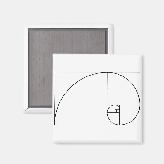 Fibonacci Spiral Golden Ratio Magneet (Voorkant / Achterkant)
