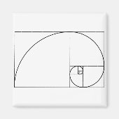 Fibonacci Spiral Golden Ratio Magneet (Voorkant)