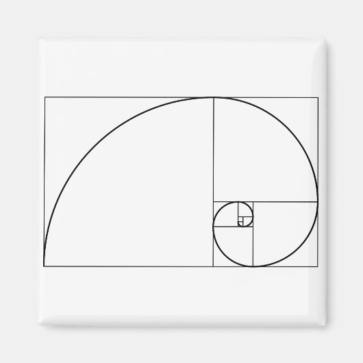 Fibonacci Spiral Golden Ratio Magneet (Voorkant)