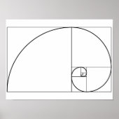 Fibonacci Spiral Golden Ratio Poster (Voorkant)