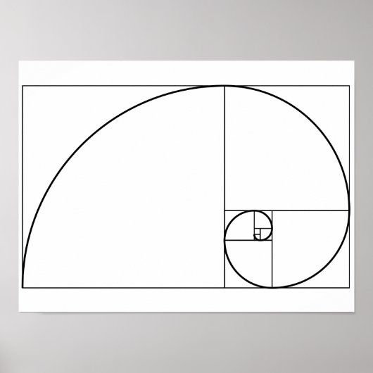 Fibonacci Spiral Golden Ratio Poster (Voorkant)