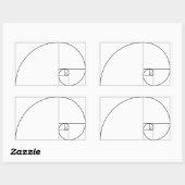 Fibonacci Spiral Golden Ratio Rechthoekige Sticker (Vel)