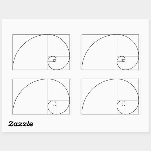 Fibonacci Spiral Golden Ratio Rechthoekige Sticker (Vel)