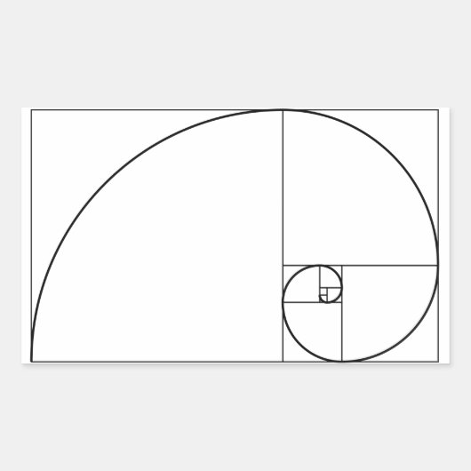 Fibonacci Spiral Golden Ratio Rechthoekige Sticker (Voorkant)