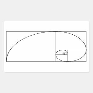 Fibonacci Spiral Golden Ratio Rechthoekige Sticker