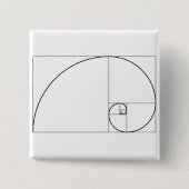 Fibonacci Spiral Golden Ratio Vierkante Button 5,1 Cm (Voorkant)