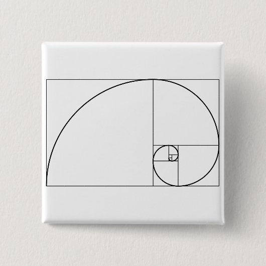 Fibonacci Spiral Golden Ratio Vierkante Button 5,1 Cm (Voorkant)
